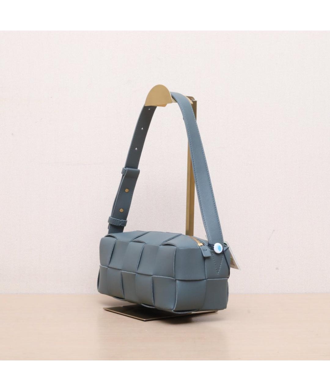 BOTTEGA VENETA Серая кожаная сумка через плечо, фото 4