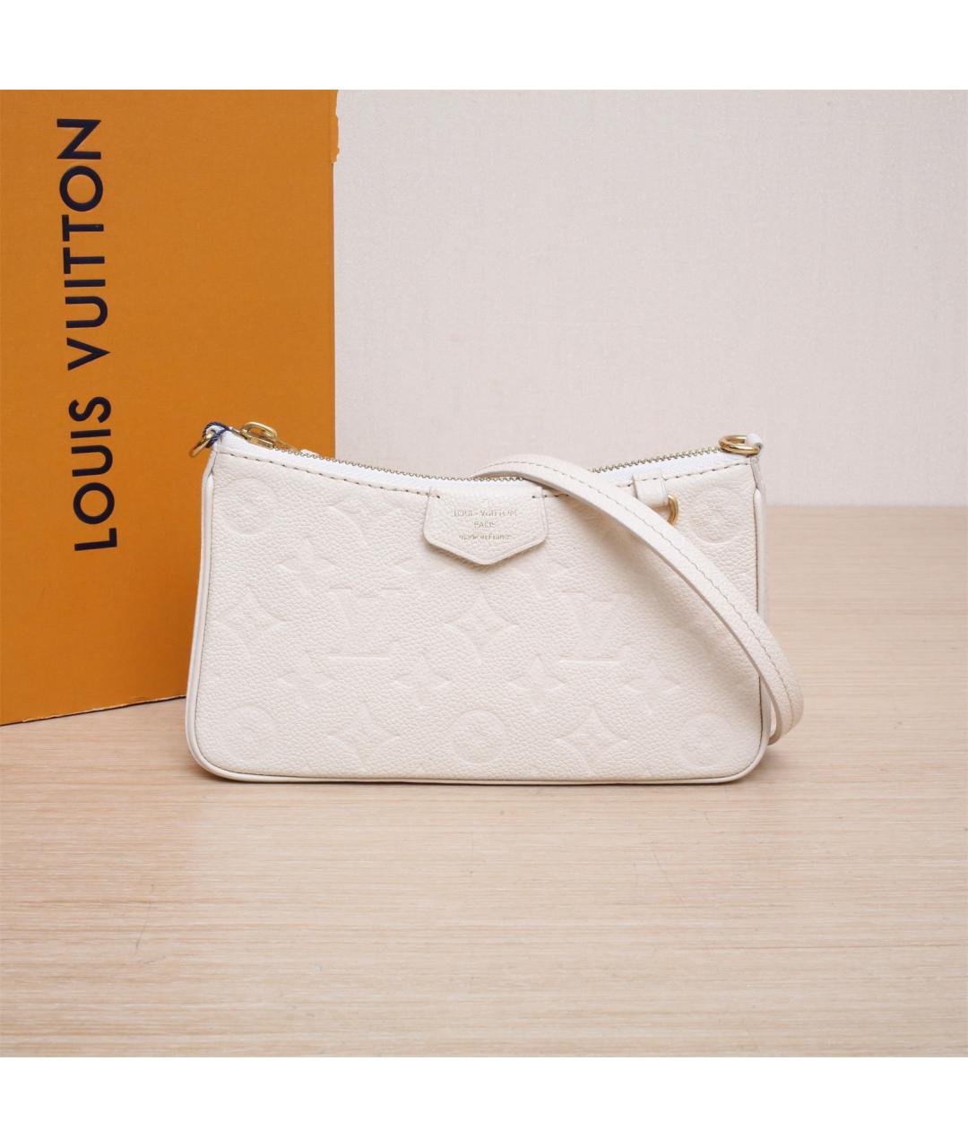 LOUIS VUITTON Белая кожаная сумка через плечо, фото 2