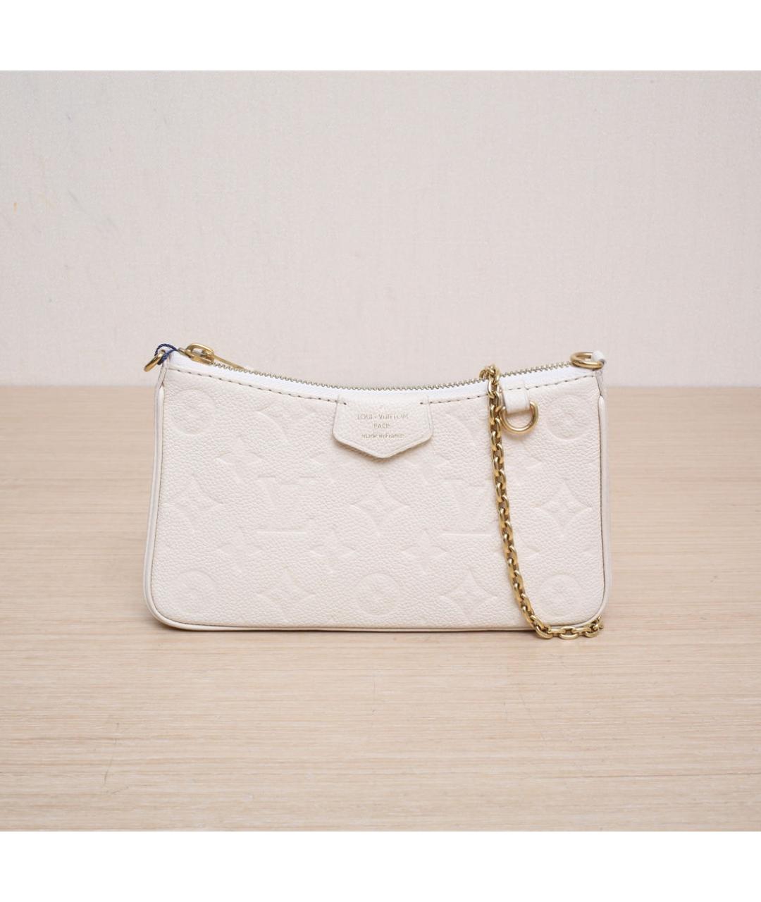LOUIS VUITTON Белая кожаная сумка через плечо, фото 3