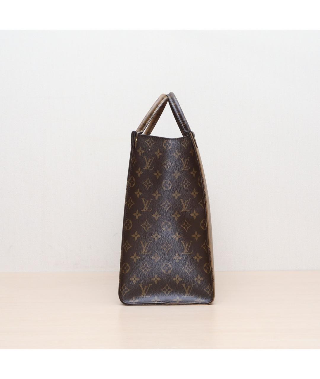 LOUIS VUITTON Коричневая кожаная сумка тоут, фото 5
