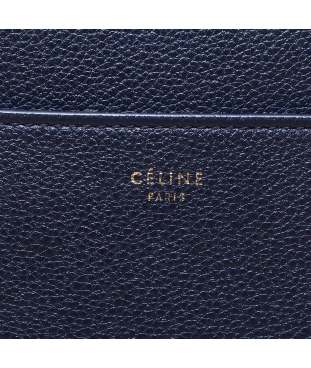 CELINE Темно-синяя кожаная сумка через плечо, фото 8