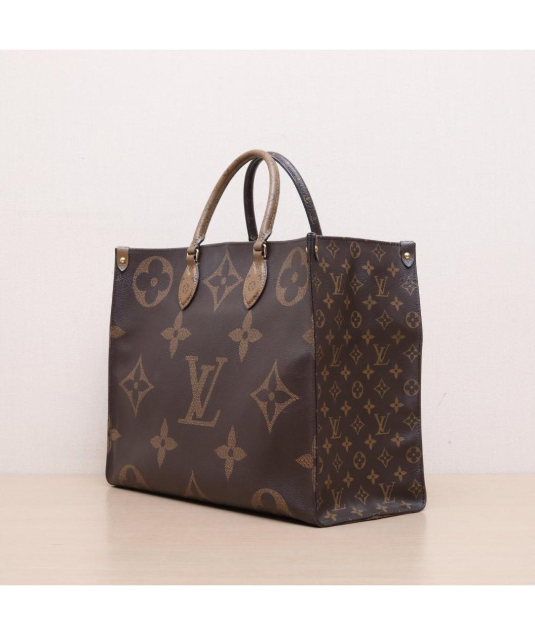 LOUIS VUITTON Коричневая кожаная сумка тоут, фото 4