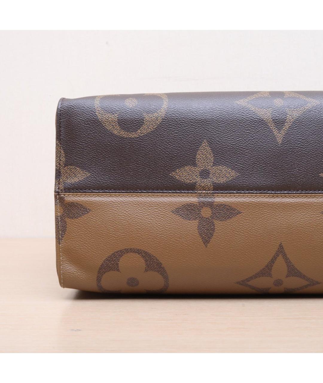 LOUIS VUITTON Коричневая кожаная сумка тоут, фото 9