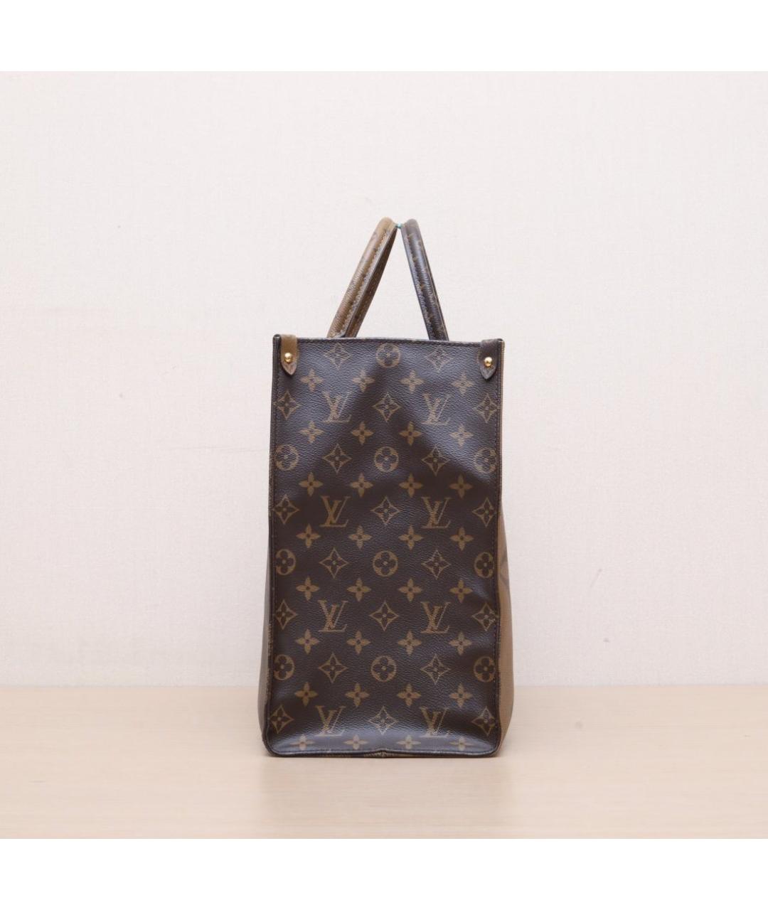 LOUIS VUITTON Коричневая кожаная сумка тоут, фото 5