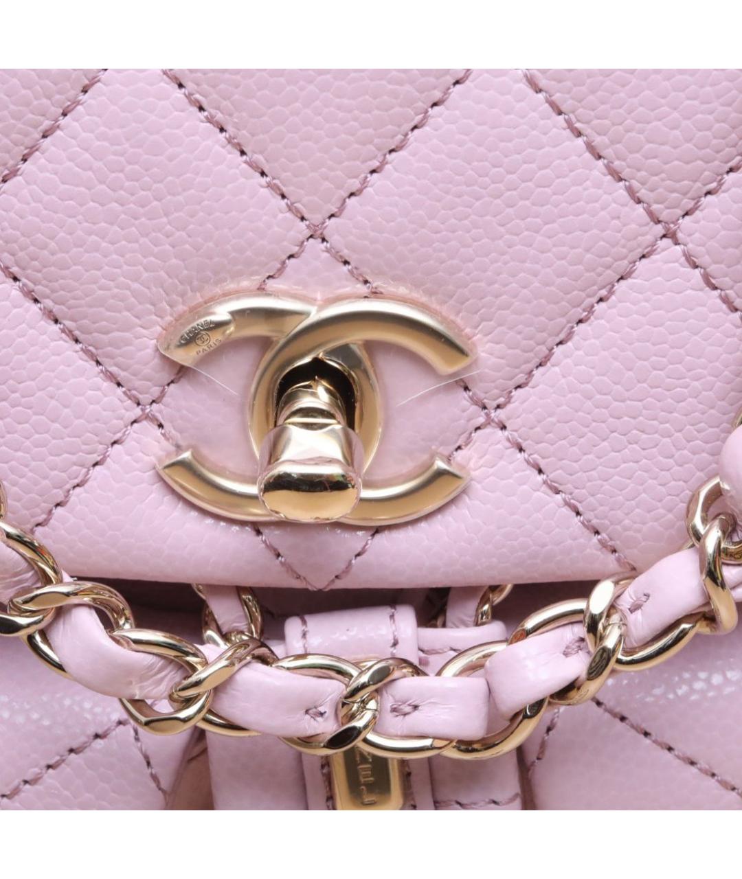 CHANEL Розовый кожаный рюкзак, фото 8