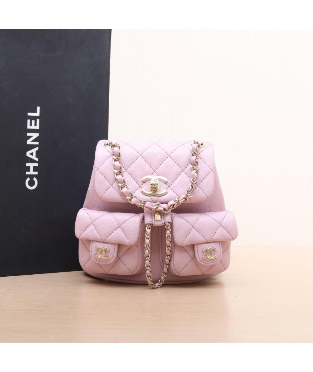 CHANEL Розовый кожаный рюкзак, фото 2