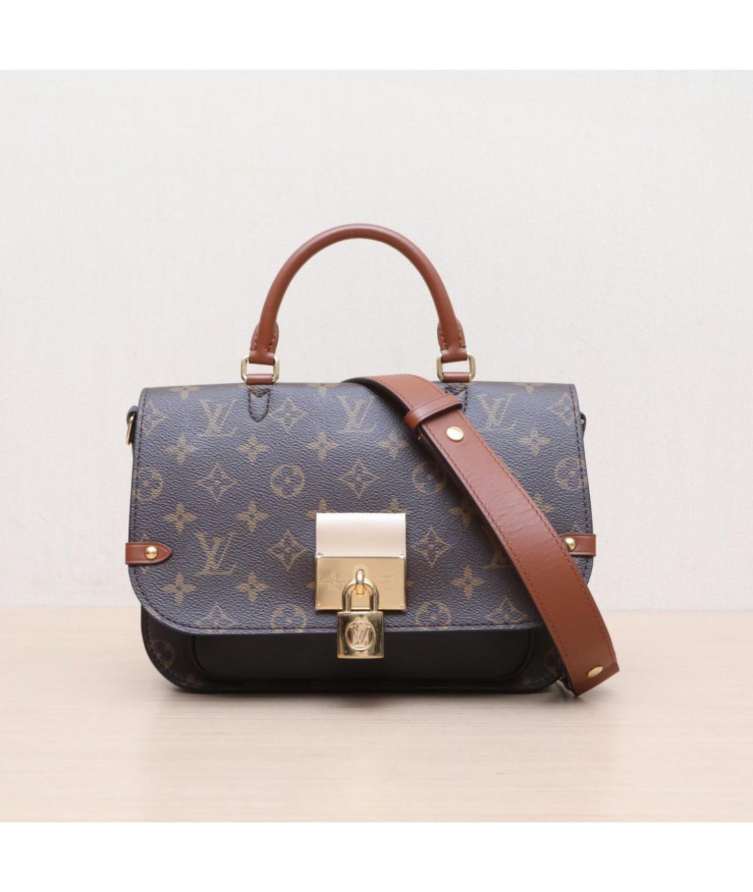 LOUIS VUITTON Коричневая кожаная сумка через плечо, фото 3