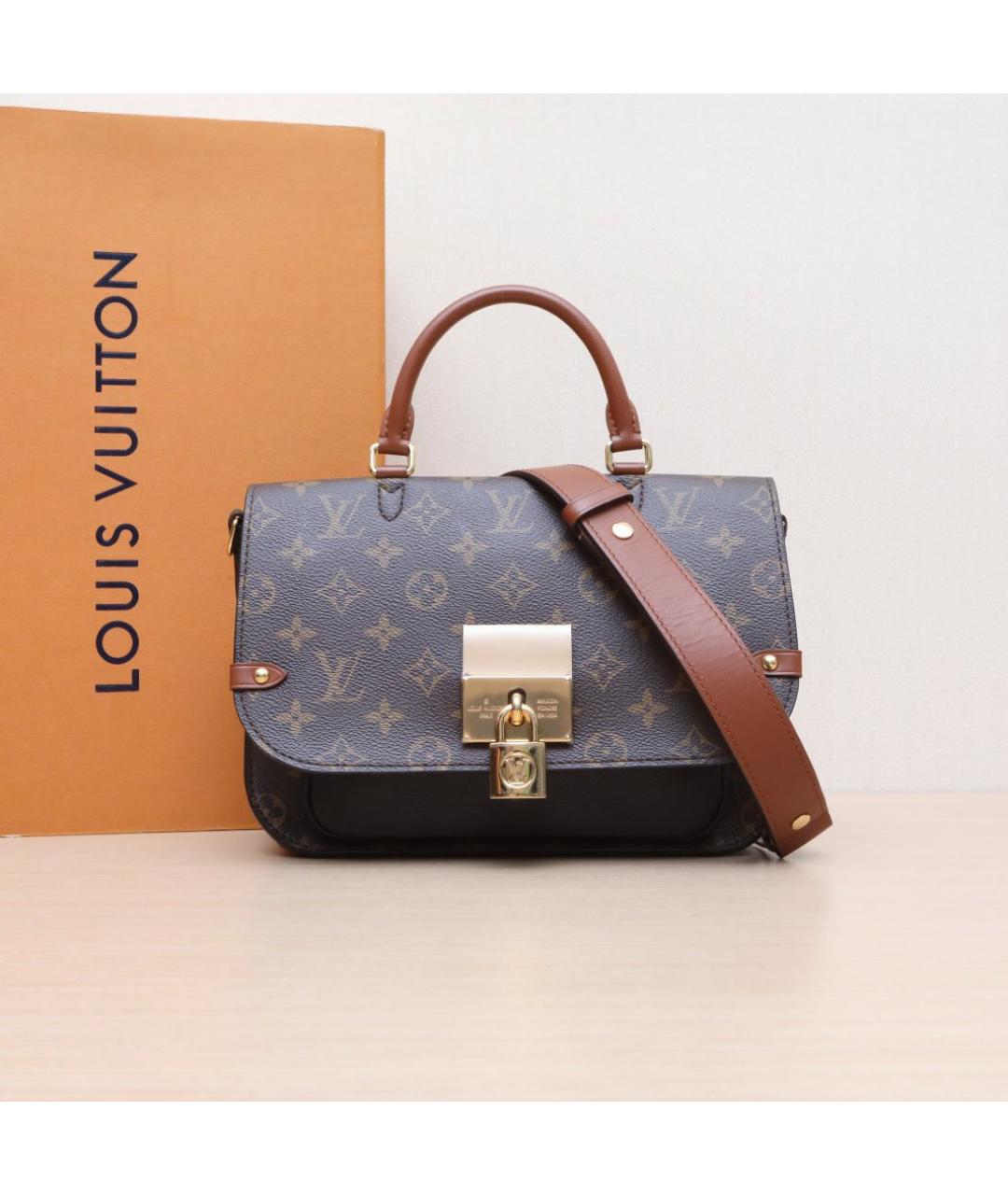 LOUIS VUITTON Коричневая кожаная сумка через плечо, фото 2