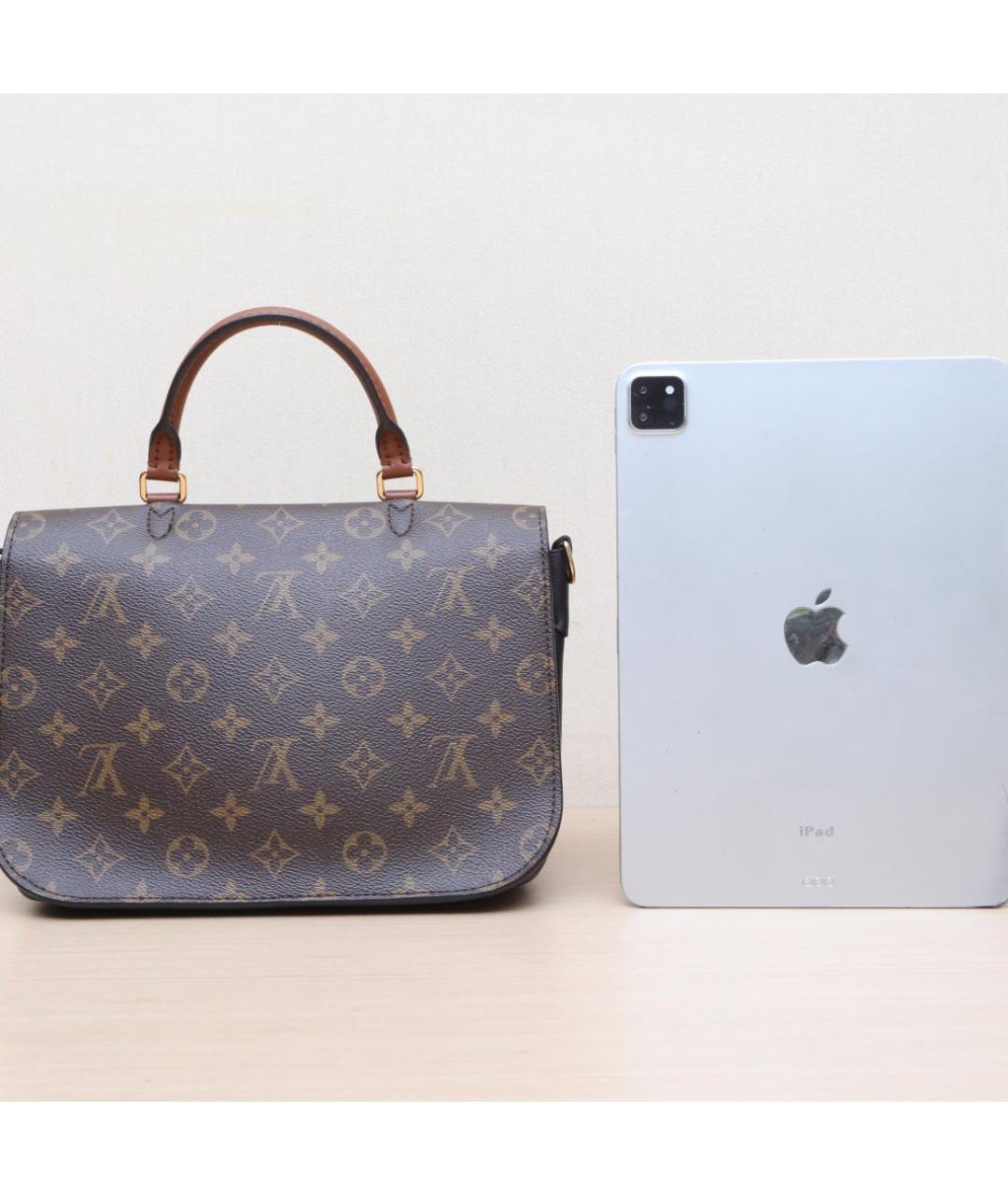 LOUIS VUITTON Коричневая кожаная сумка через плечо, фото 7