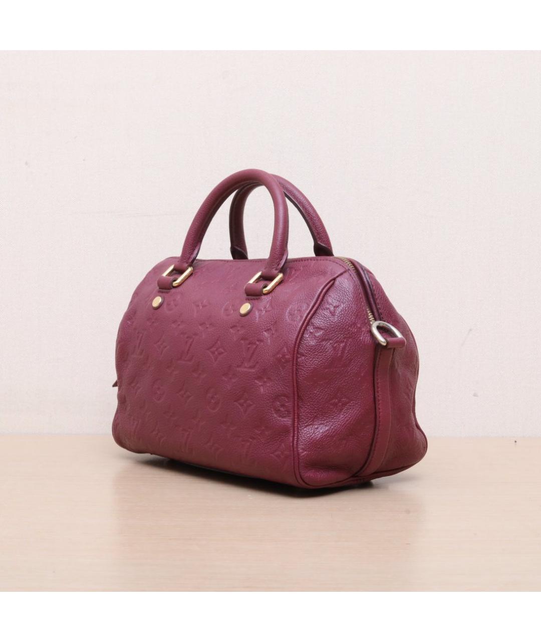 LOUIS VUITTON Бордовая кожаная сумка через плечо, фото 4
