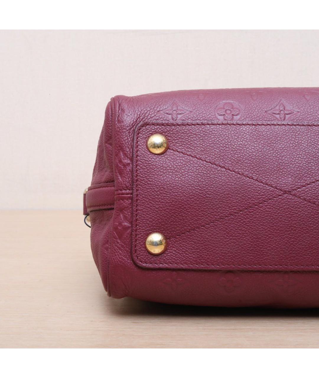 LOUIS VUITTON Бордовая кожаная сумка через плечо, фото 9