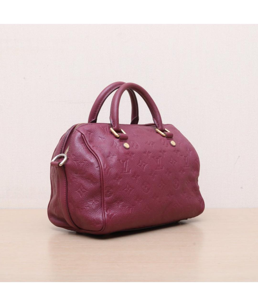 LOUIS VUITTON Бордовая кожаная сумка через плечо, фото 6