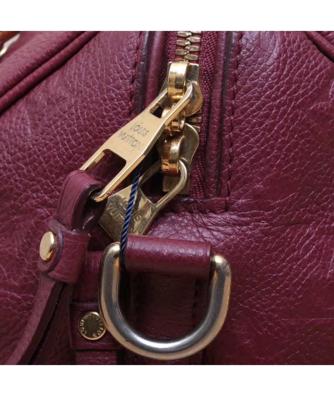 LOUIS VUITTON Бордовая кожаная сумка через плечо, фото 8