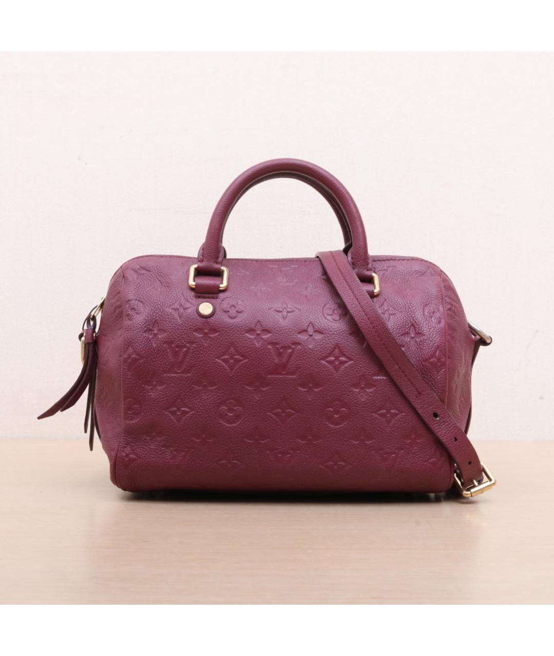 LOUIS VUITTON Бордовая кожаная сумка через плечо, фото 3