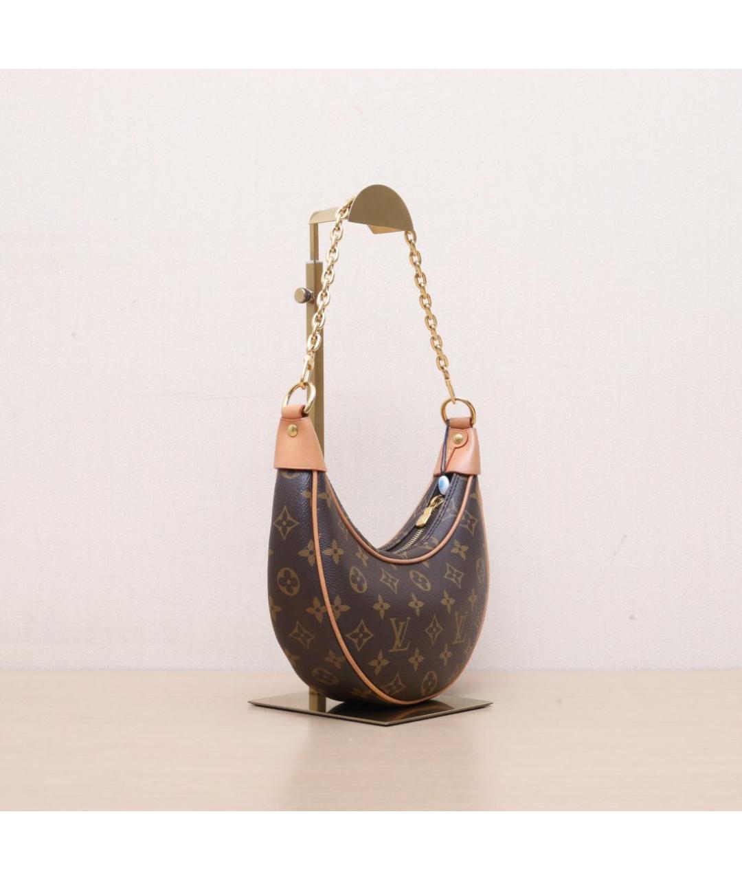 LOUIS VUITTON Коричневая кожаная сумка через плечо, фото 6