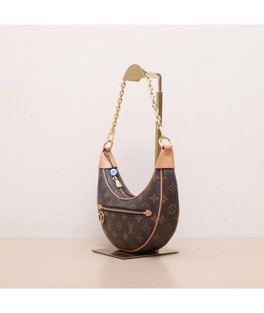 LOUIS VUITTON Коричневая кожаная сумка через плечо, фото 4