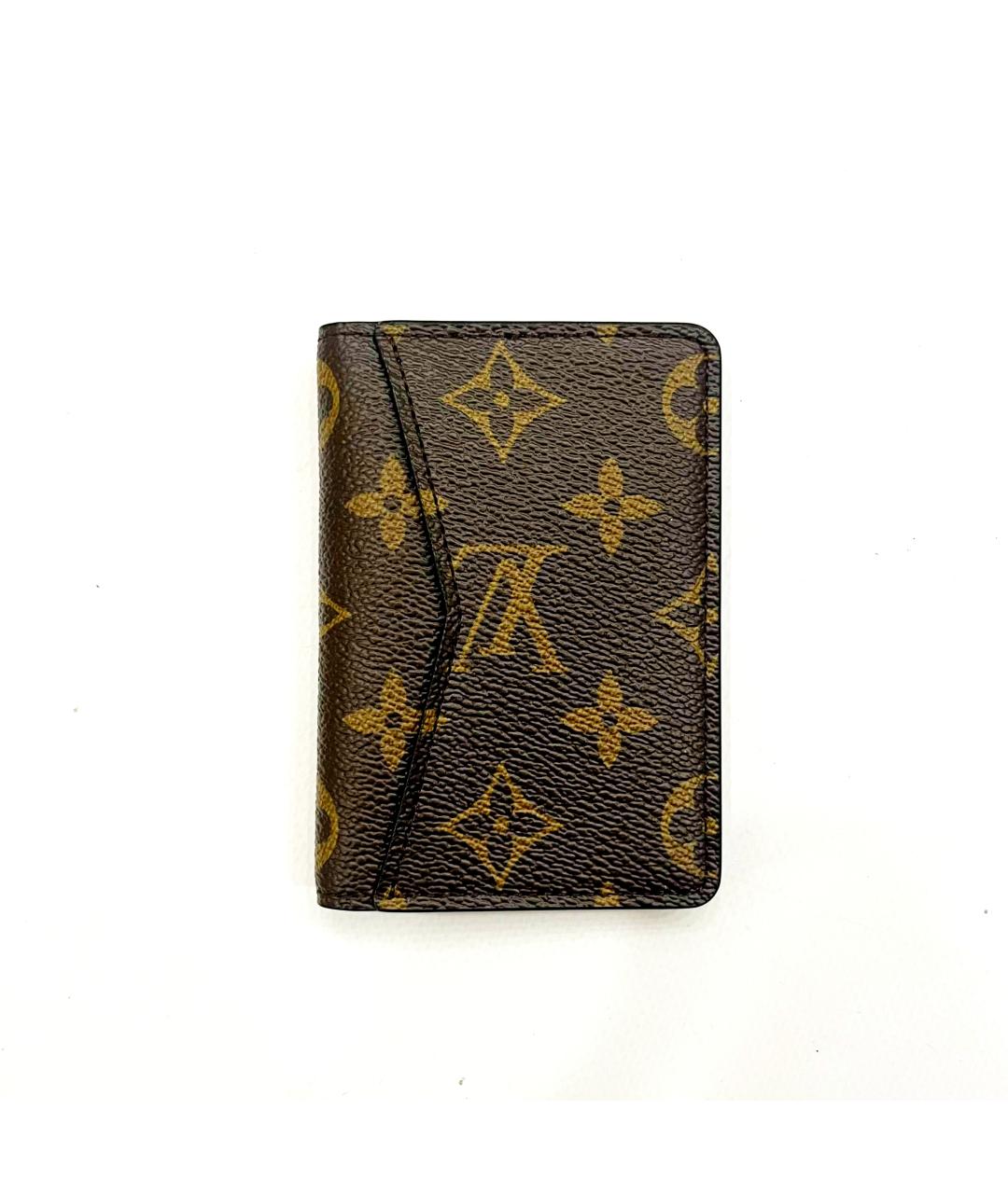 LOUIS VUITTON Коричневый кожаный кошелек, фото 4