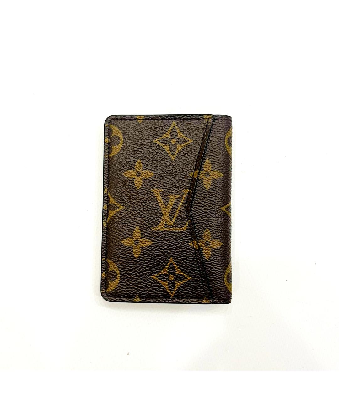 LOUIS VUITTON Коричневый кожаный кошелек, фото 3