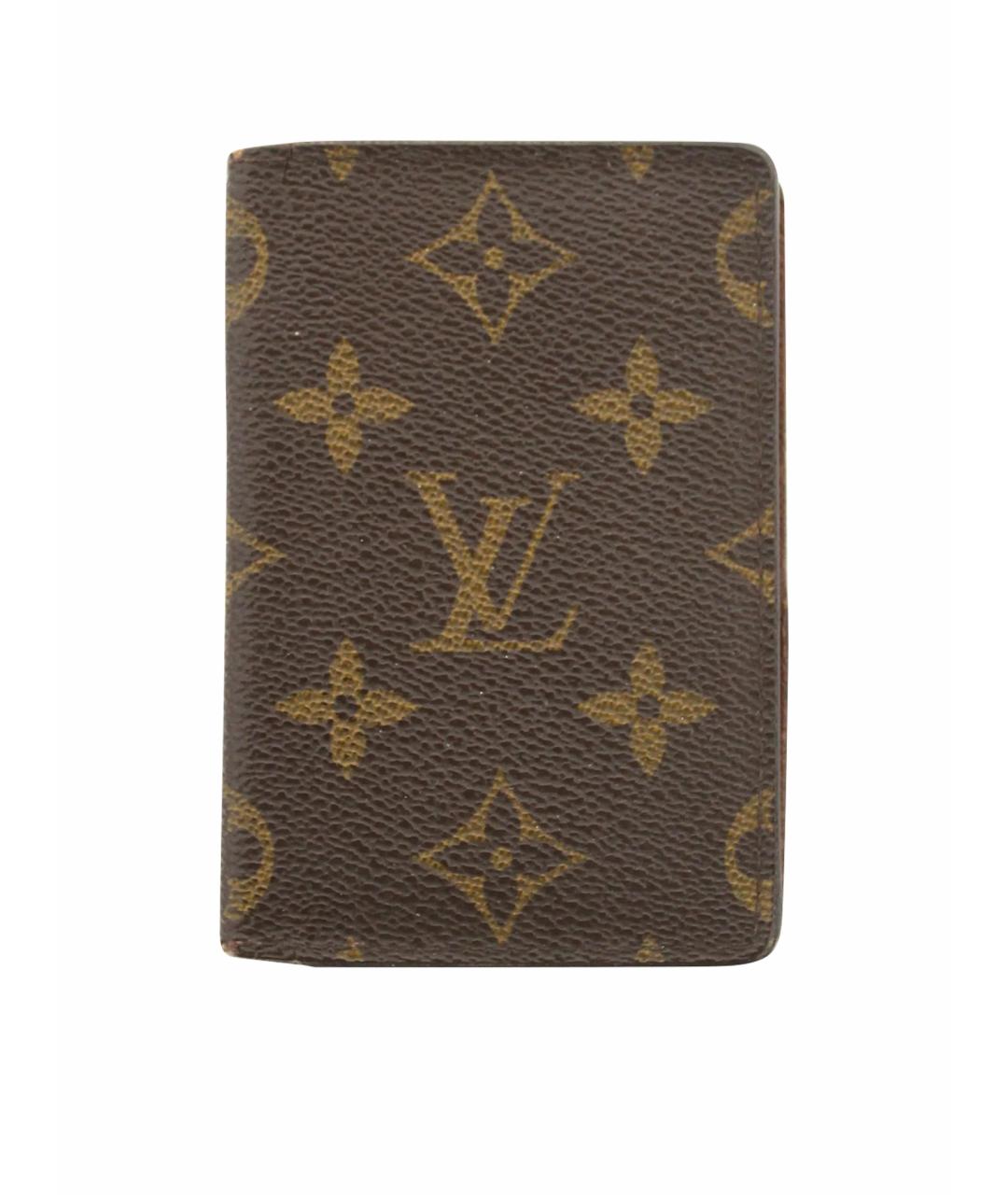 LOUIS VUITTON Коричневый кожаный кошелек, фото 8