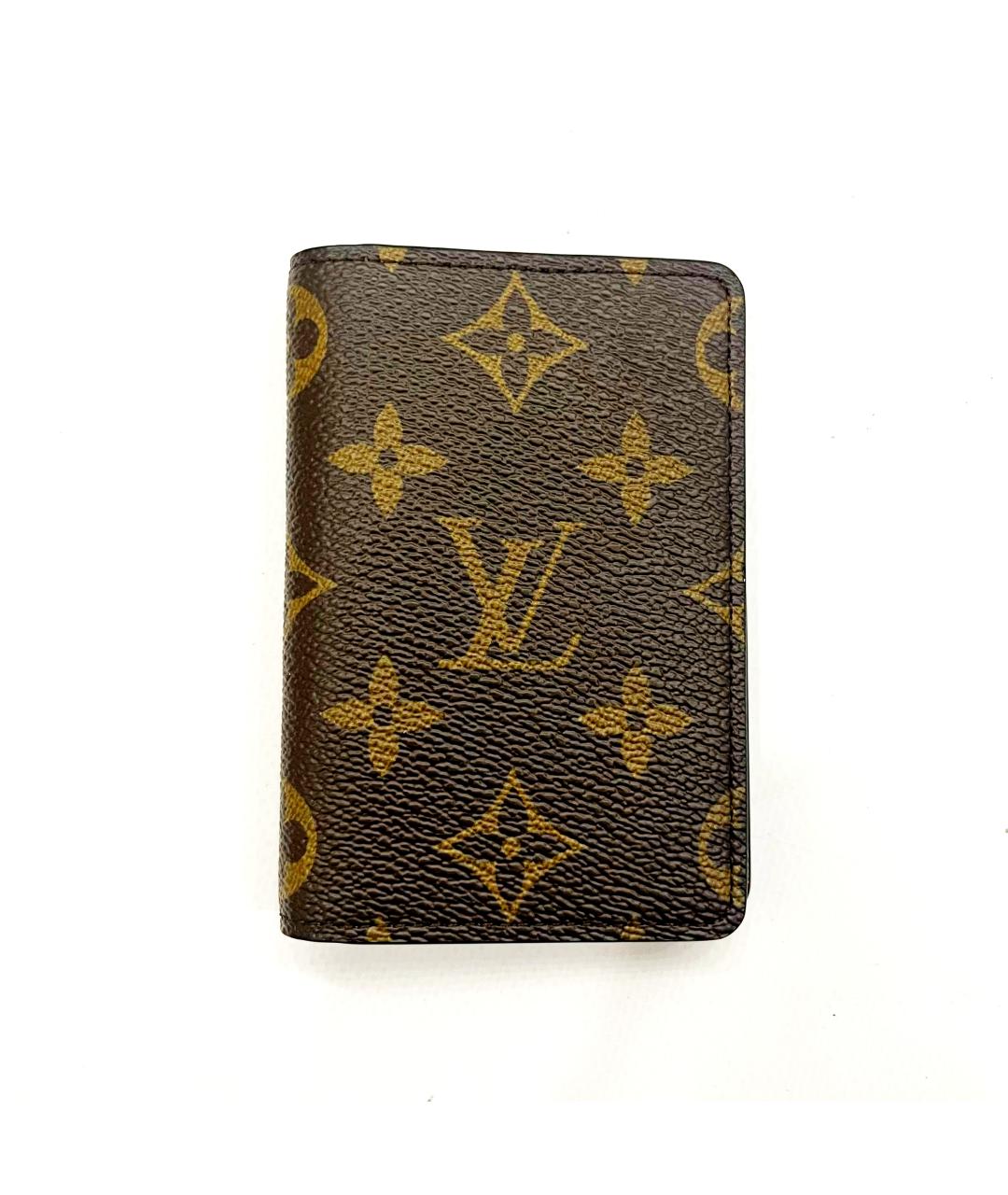 LOUIS VUITTON Коричневый кожаный кошелек, фото 2