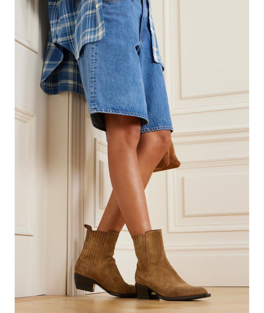 GOLDEN GOOSE DELUXE BRAND Коричневые замшевые полусапоги, фото 5