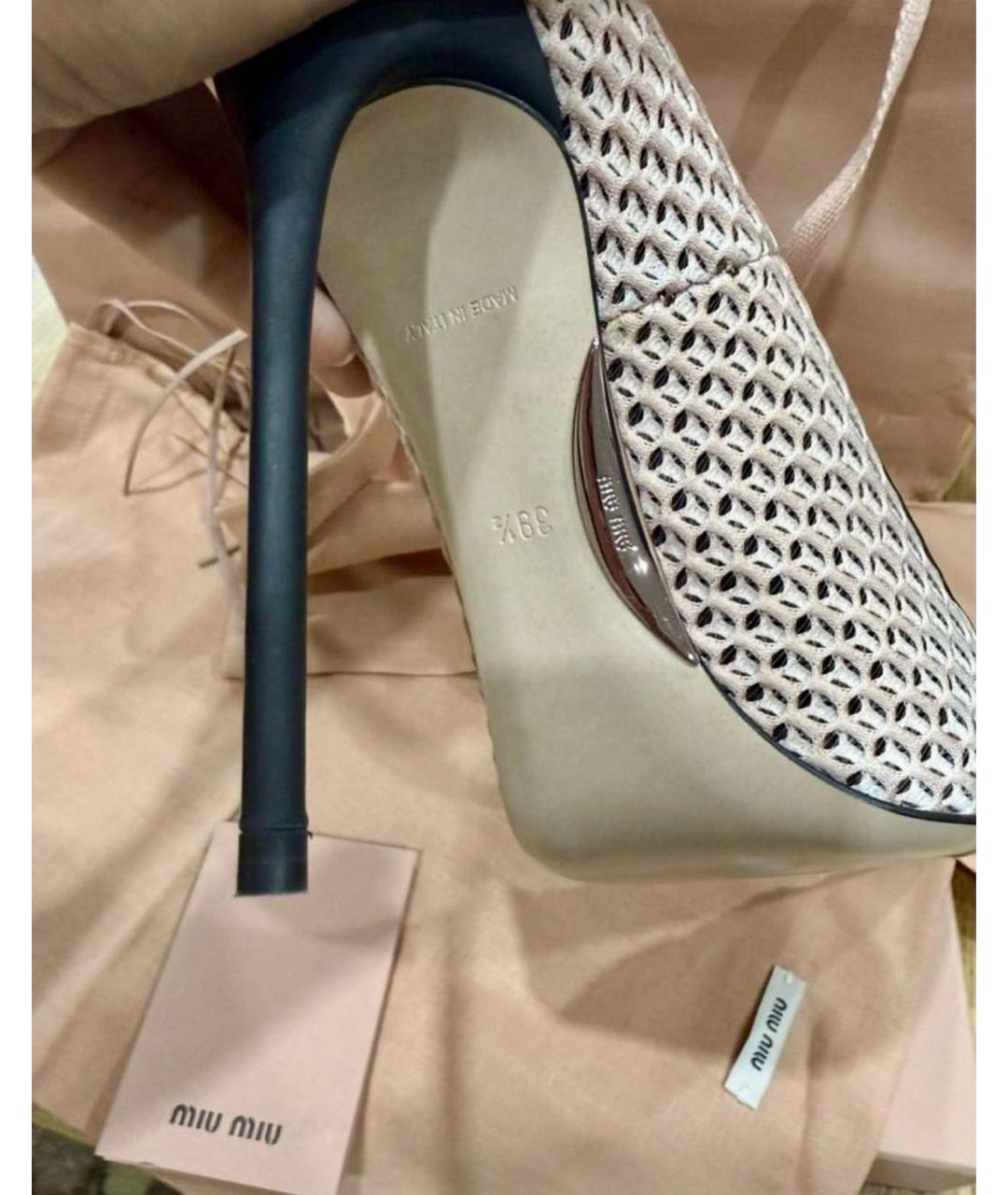 MIU MIU Бежевые кожаные туфли, фото 4