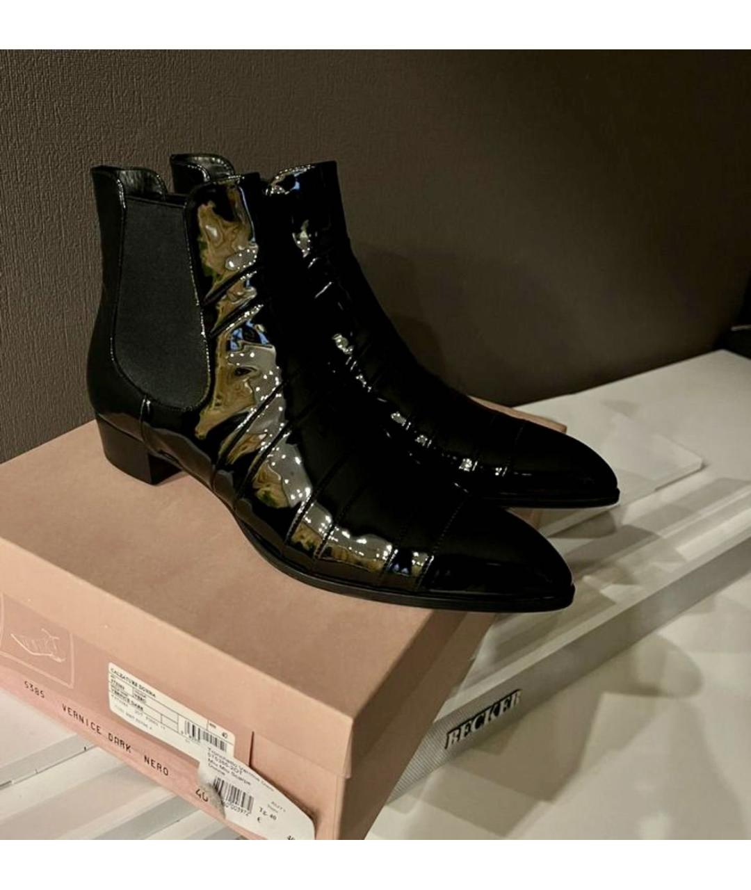 MIU MIU Черные ботильоны из лакированной кожи, фото 8
