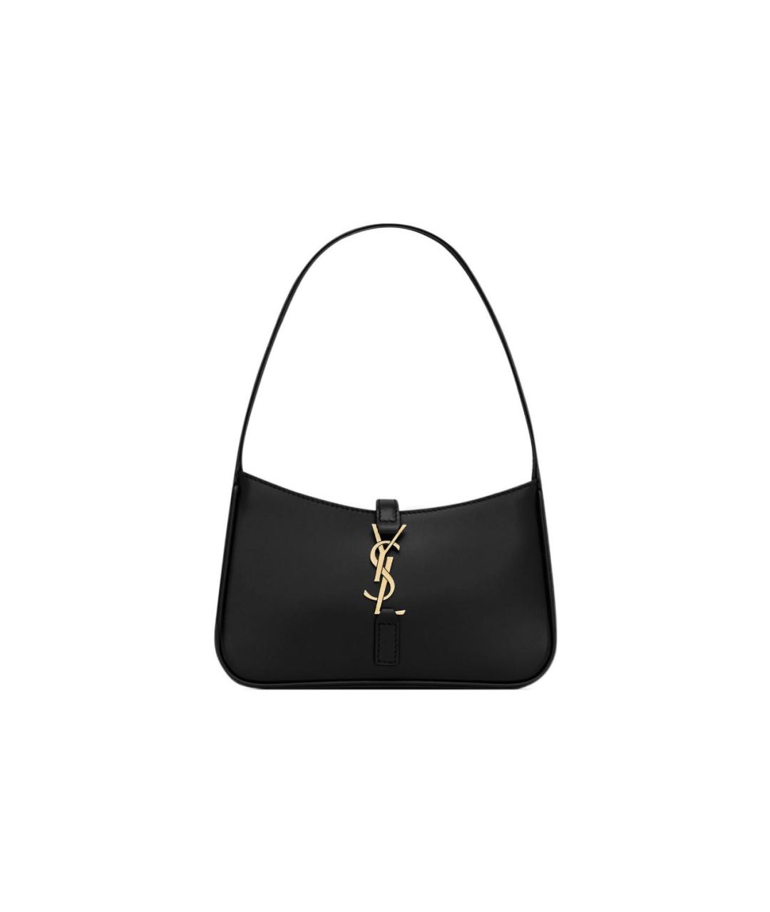 SAINT LAURENT Черная кожаная сумка с короткими ручками, фото 6