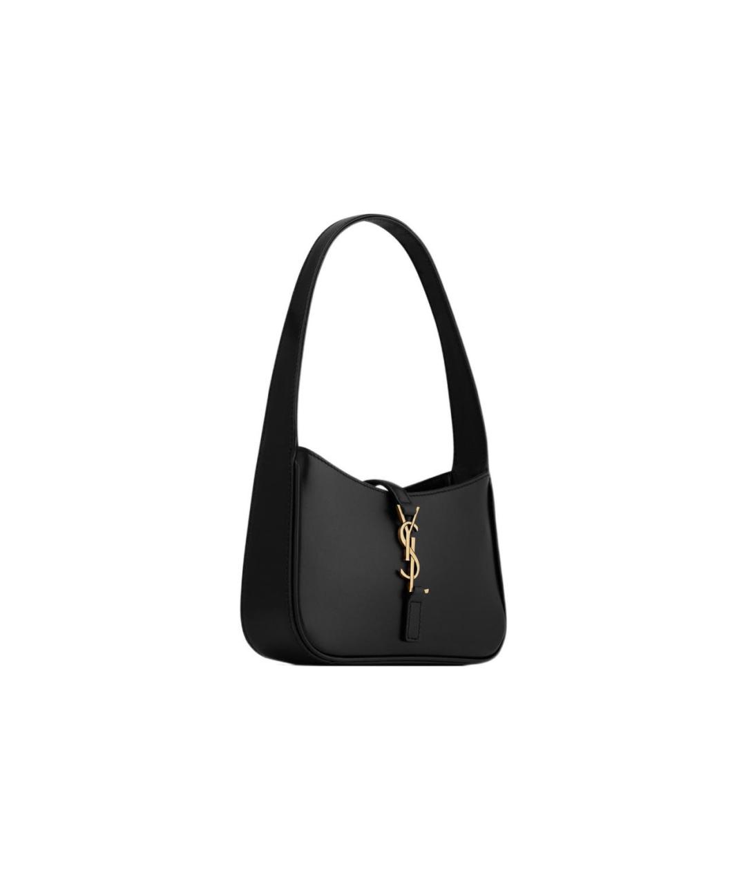 SAINT LAURENT Черная кожаная сумка с короткими ручками, фото 2