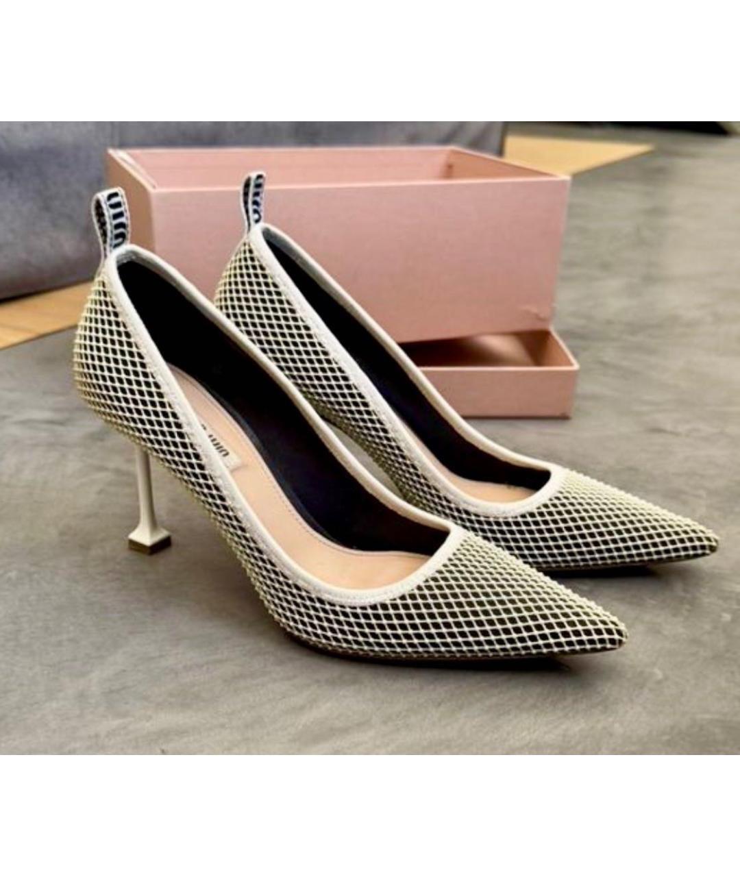 MIU MIU Бежевые кожаные туфли, фото 10