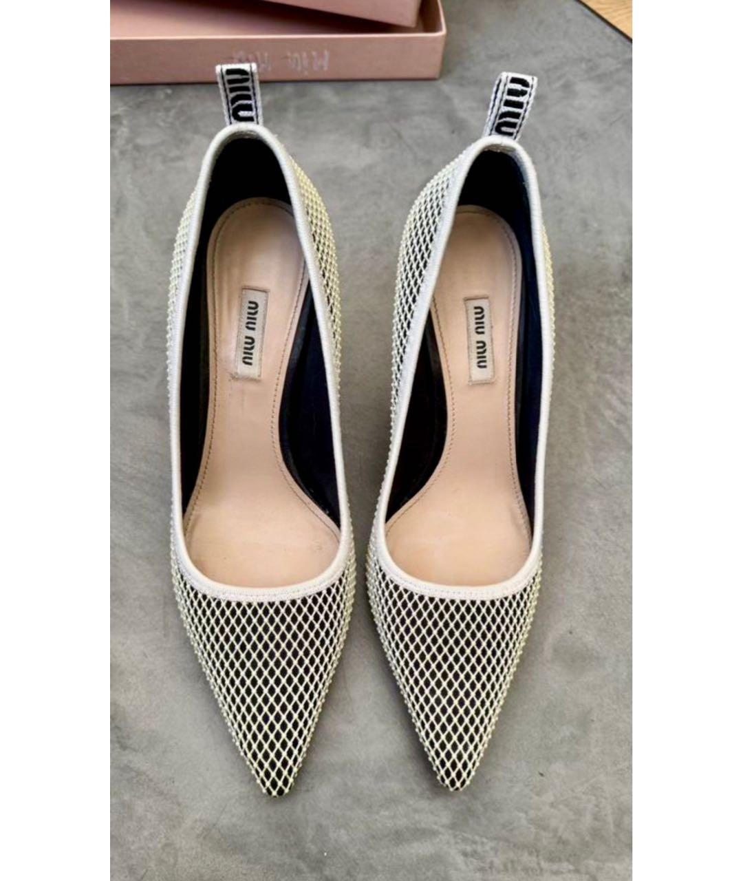 MIU MIU Бежевые кожаные туфли, фото 3