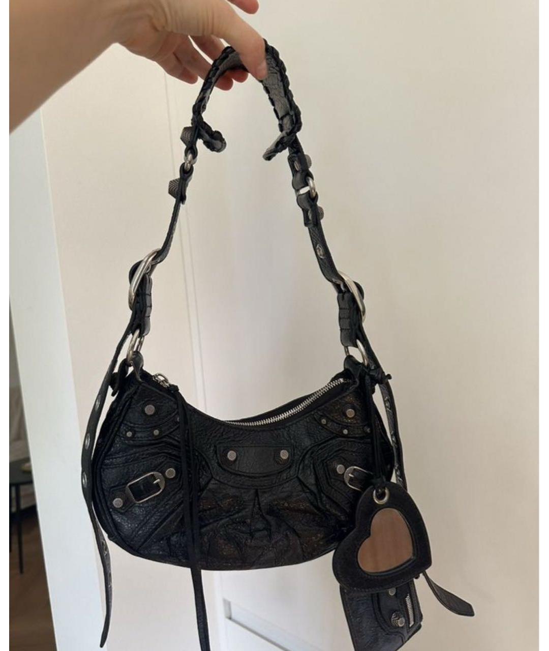 BALENCIAGA Черная кожаная сумка через плечо, фото 3