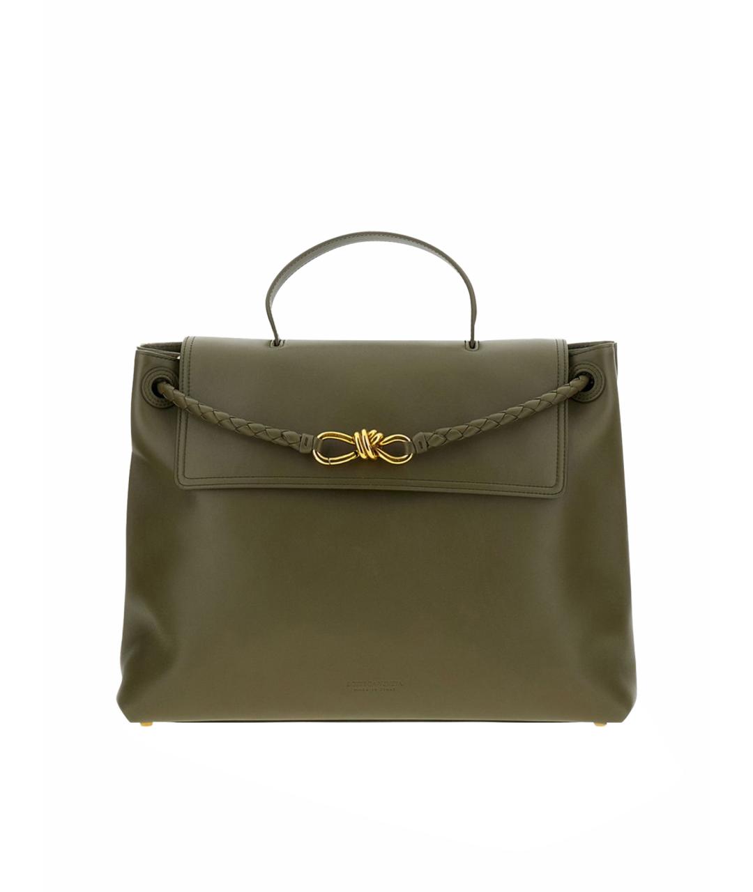 BOTTEGA VENETA Зеленая кожаная сумка тоут, фото 1