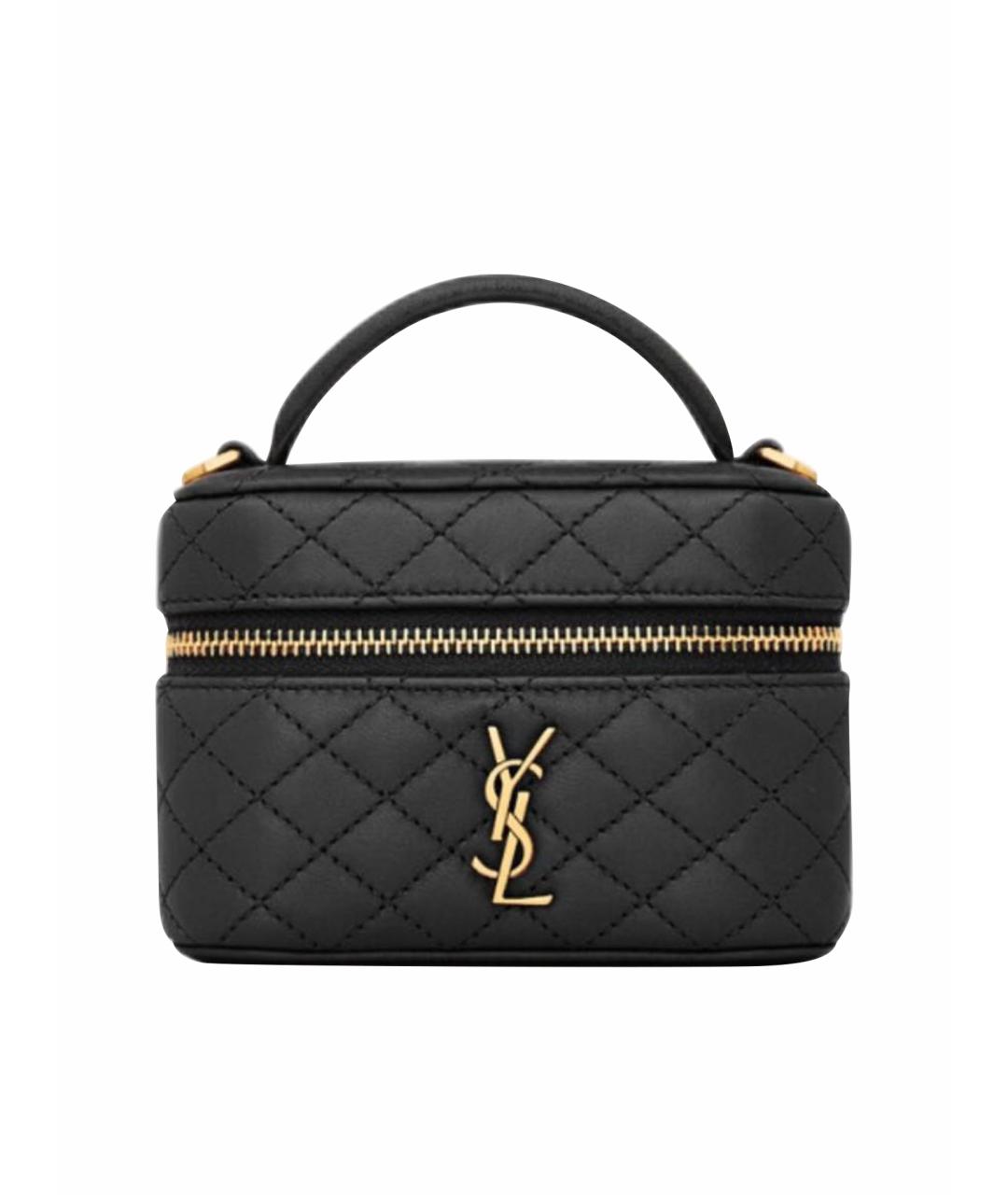 SAINT LAURENT Черная кожаная сумка через плечо, фото 1