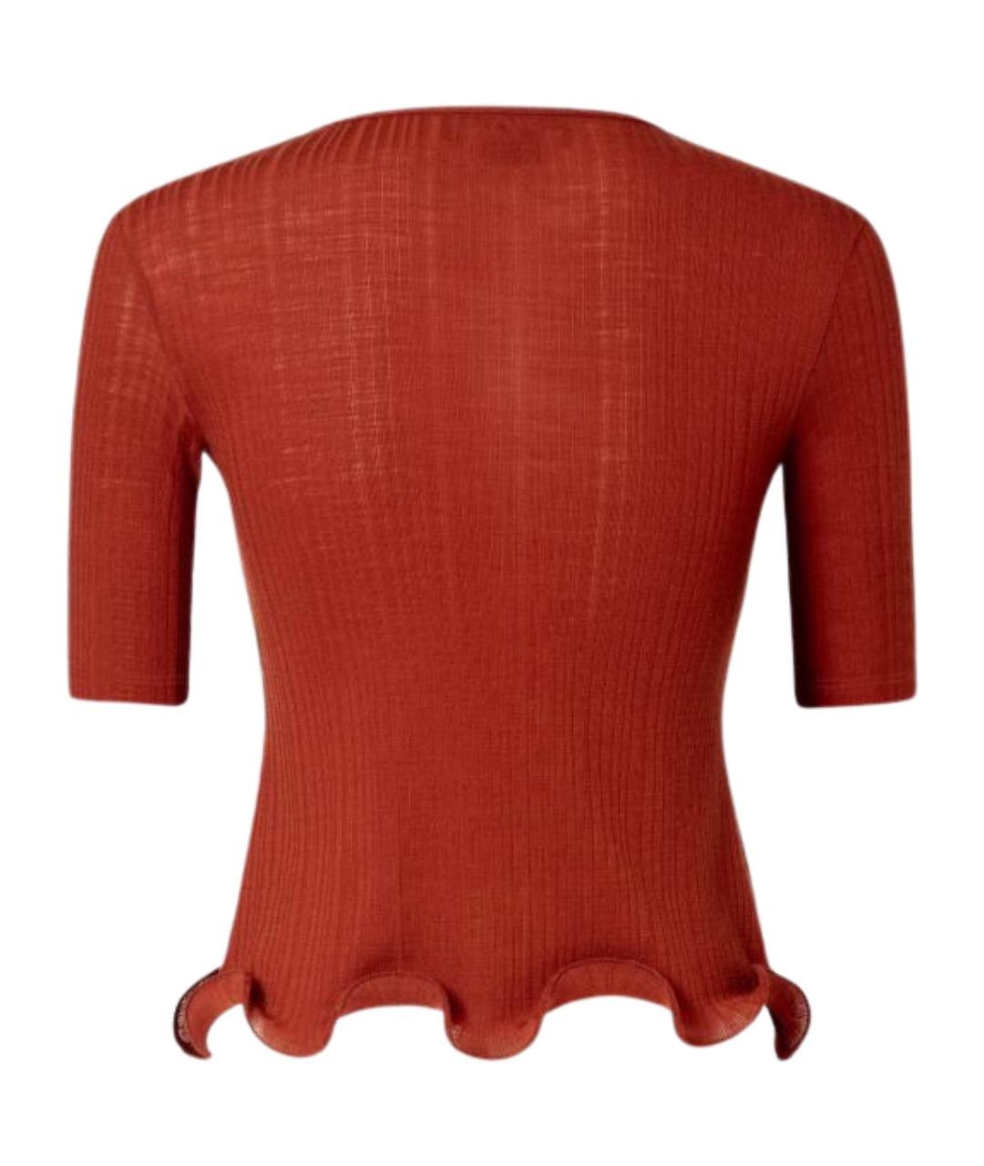 FENDI Красная полиэстеровая футболка, фото 4