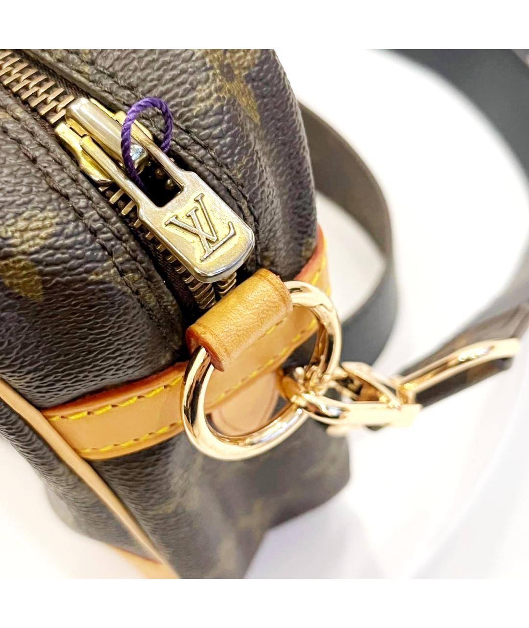 LOUIS VUITTON Коричневая кожаная сумка на плечо, фото 9