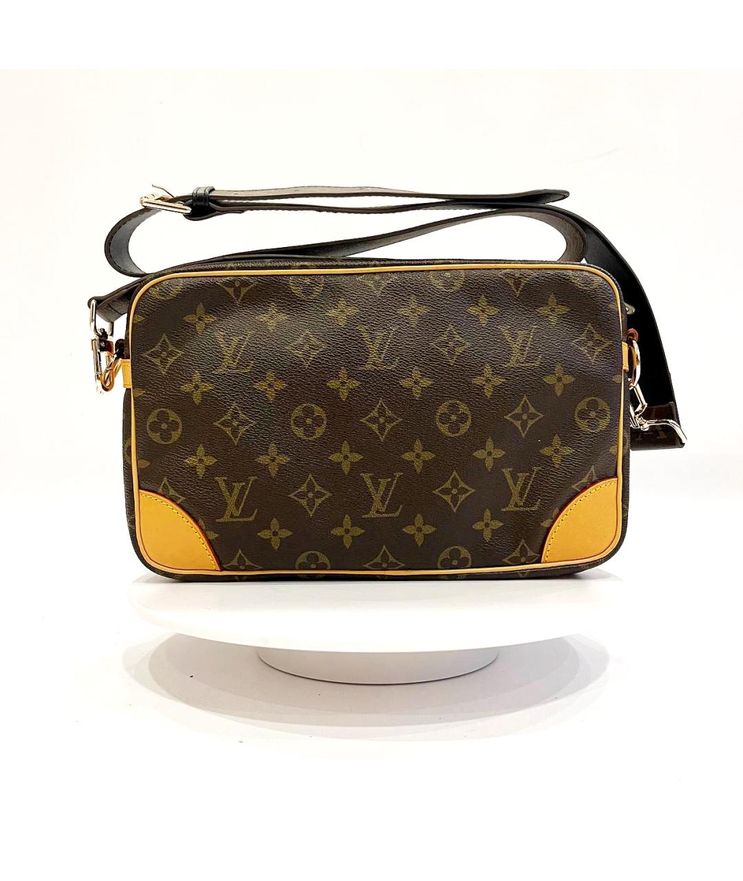 LOUIS VUITTON Коричневая кожаная сумка на плечо, фото 3