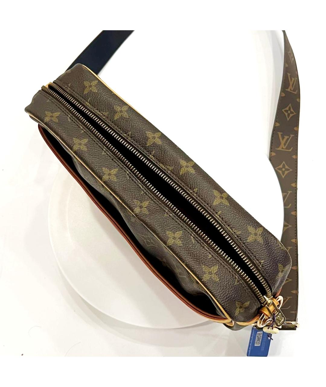 LOUIS VUITTON Коричневая кожаная сумка на плечо, фото 7