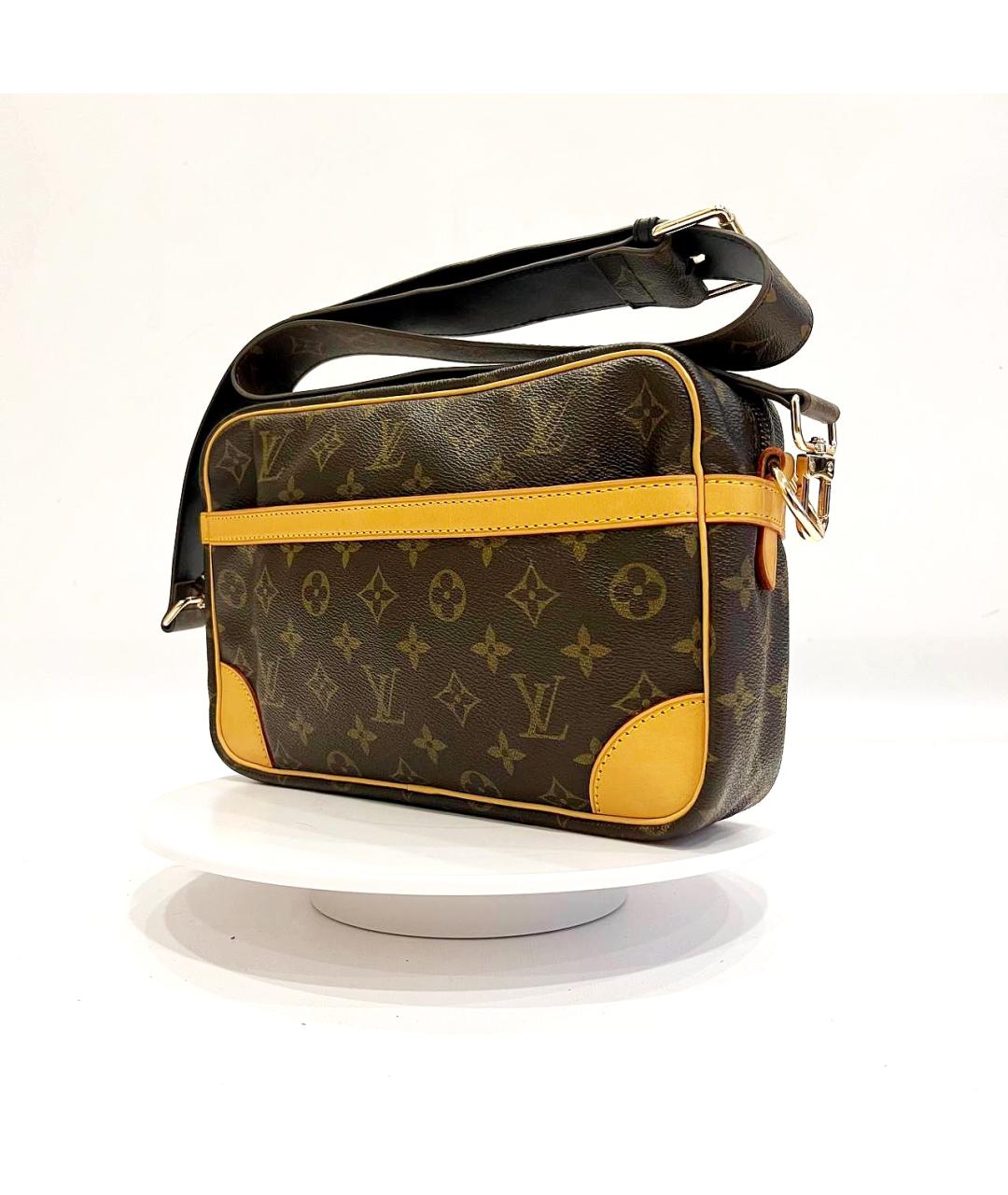 LOUIS VUITTON Коричневая кожаная сумка на плечо, фото 4