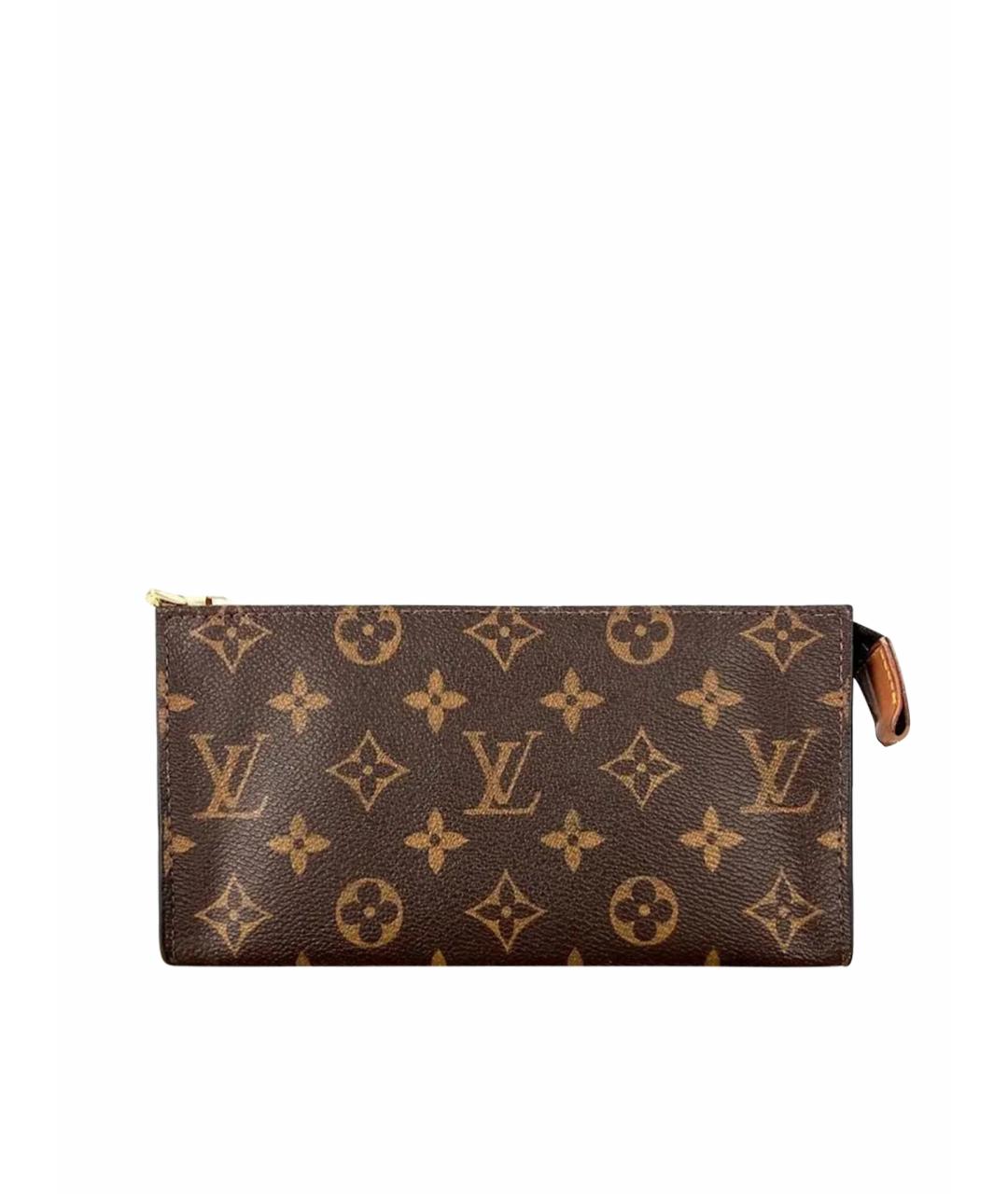 LOUIS VUITTON Коричневый кожаный кошелек, фото 1