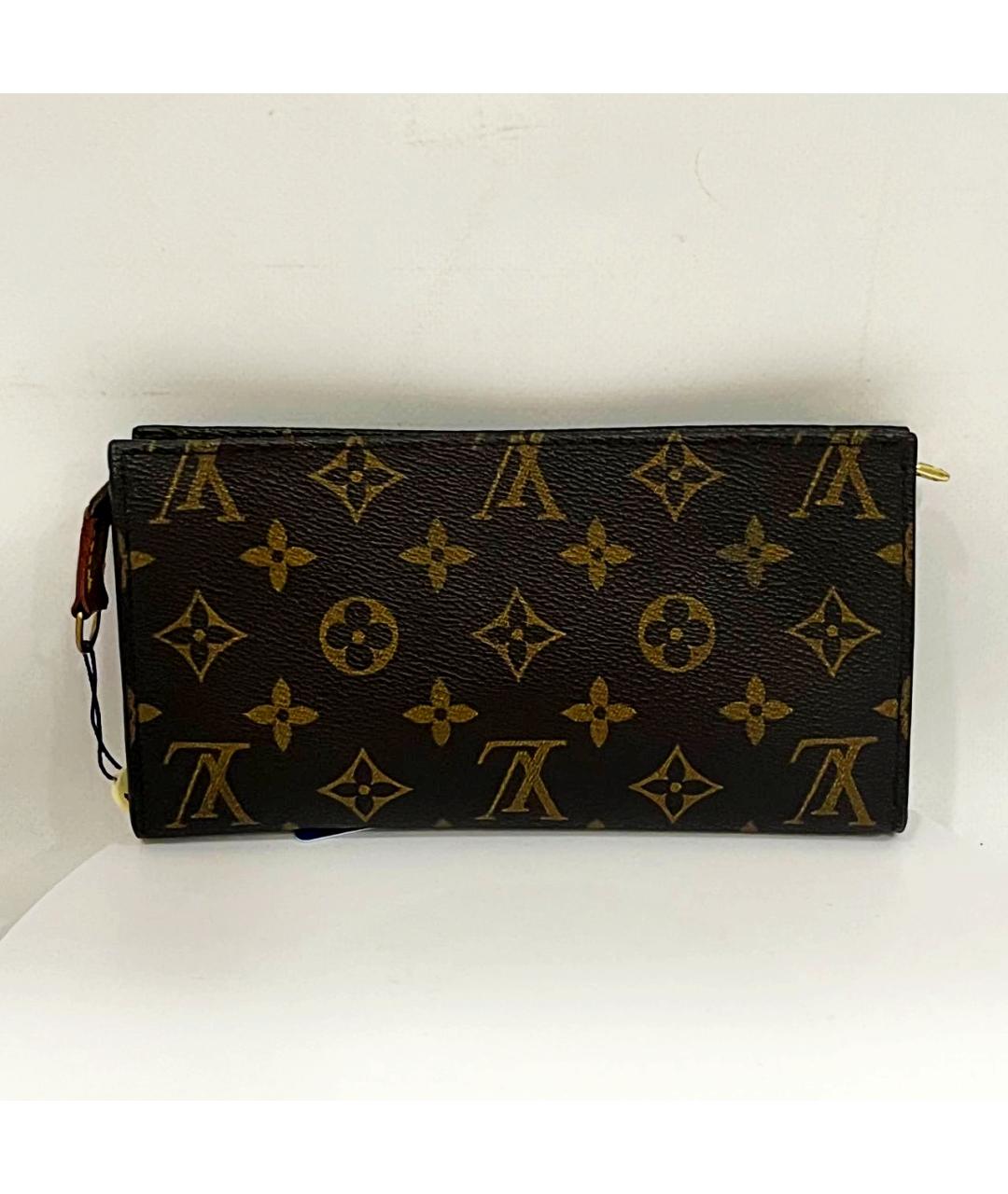LOUIS VUITTON Коричневый кожаный кошелек, фото 3