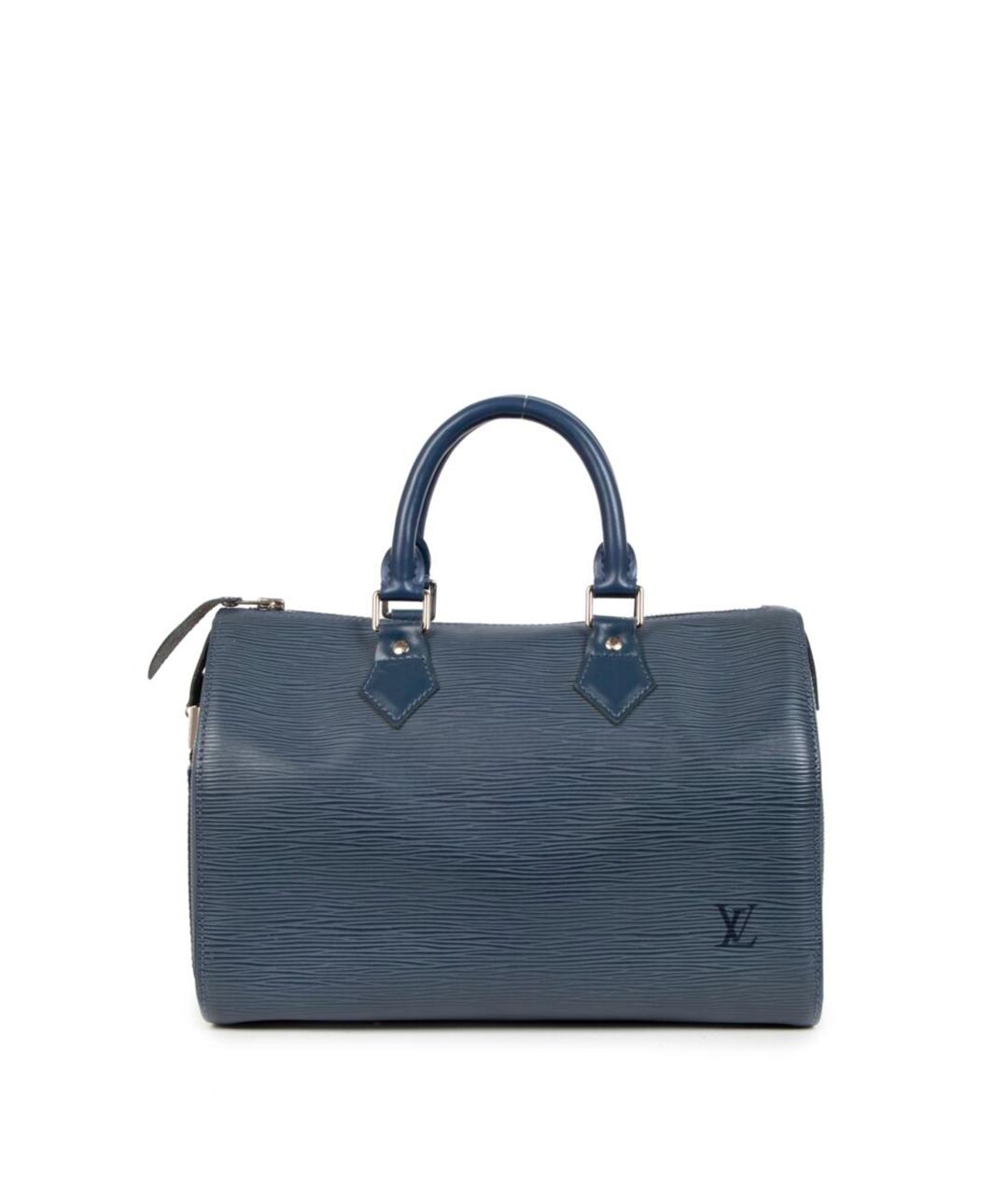 LOUIS VUITTON Синяя кожаная сумка с короткими ручками, фото 10