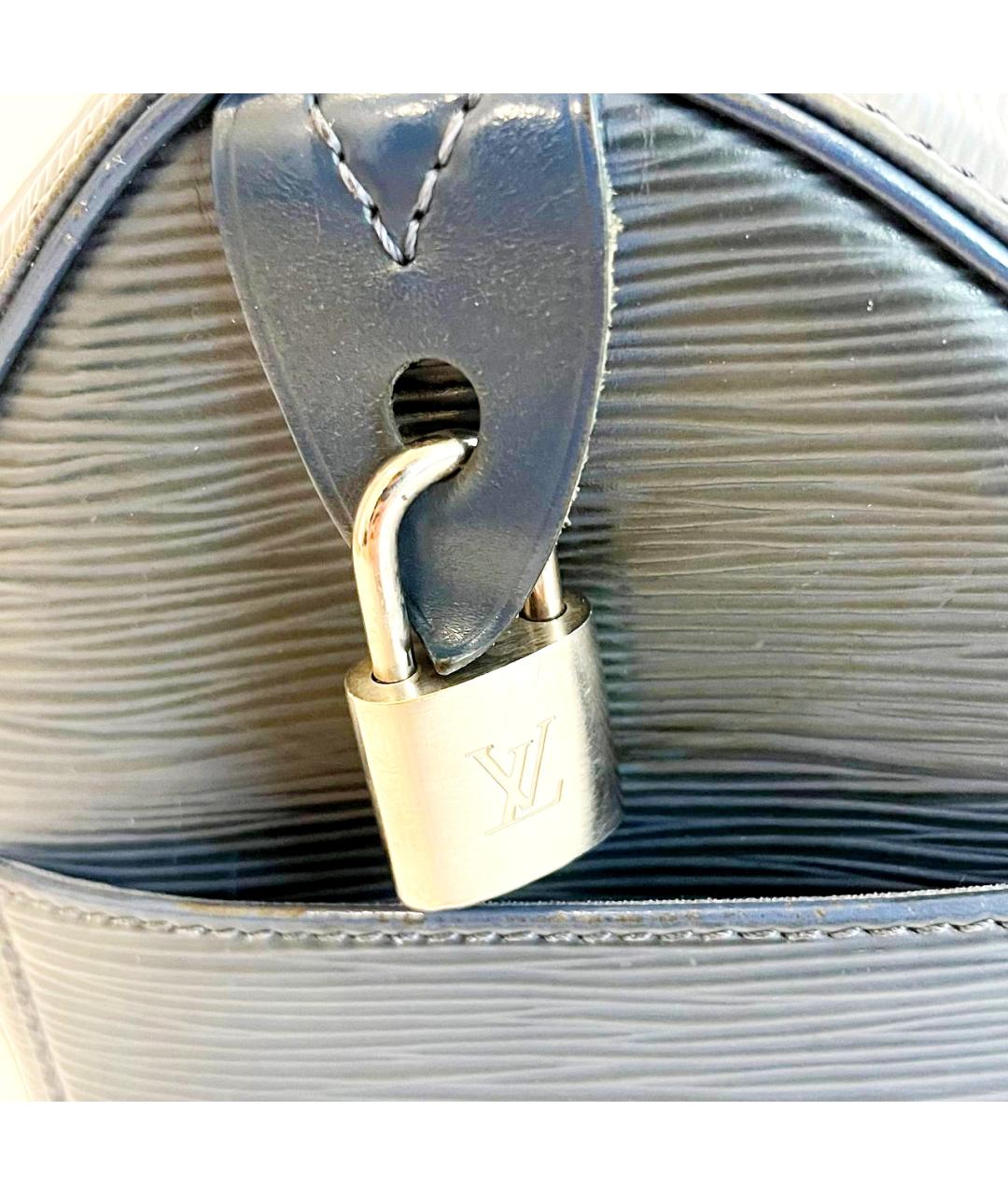 LOUIS VUITTON Синяя кожаная сумка с короткими ручками, фото 6