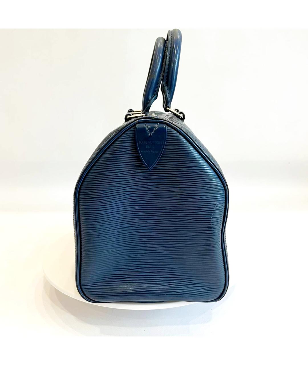 LOUIS VUITTON Синяя кожаная сумка с короткими ручками, фото 7