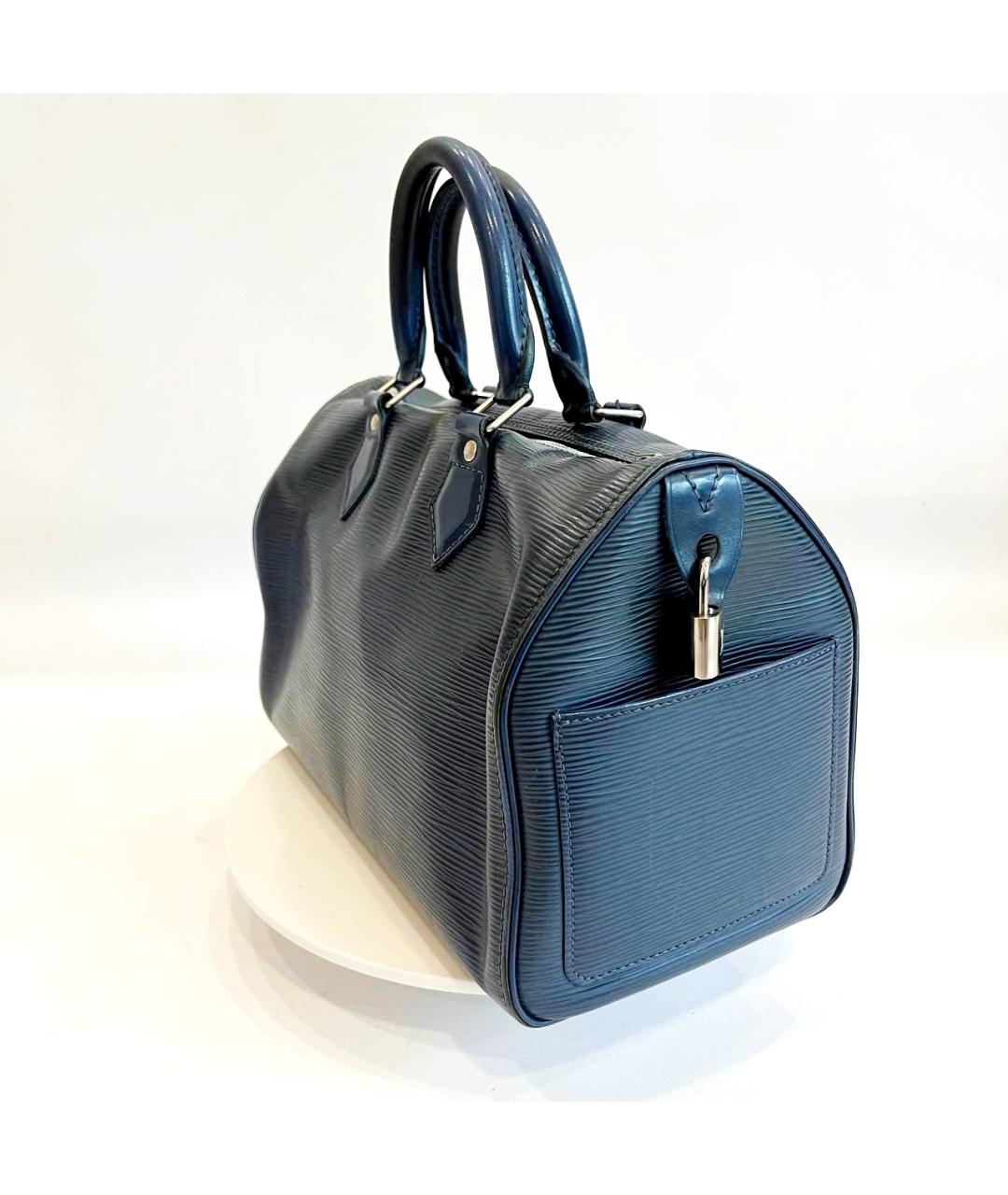 LOUIS VUITTON Синяя кожаная сумка с короткими ручками, фото 4