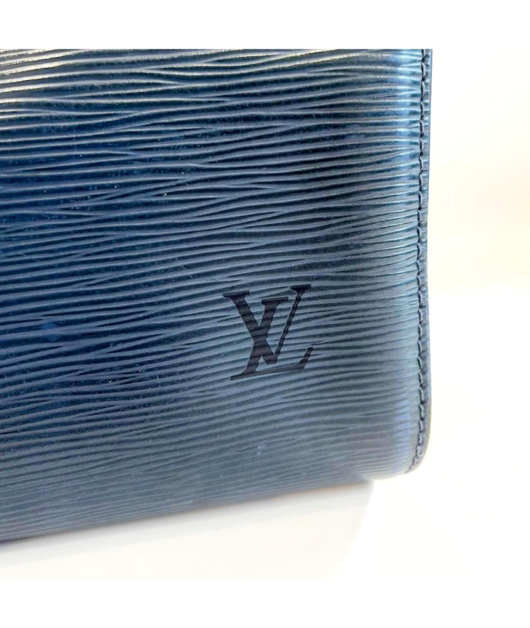 LOUIS VUITTON Синяя кожаная сумка с короткими ручками, фото 8