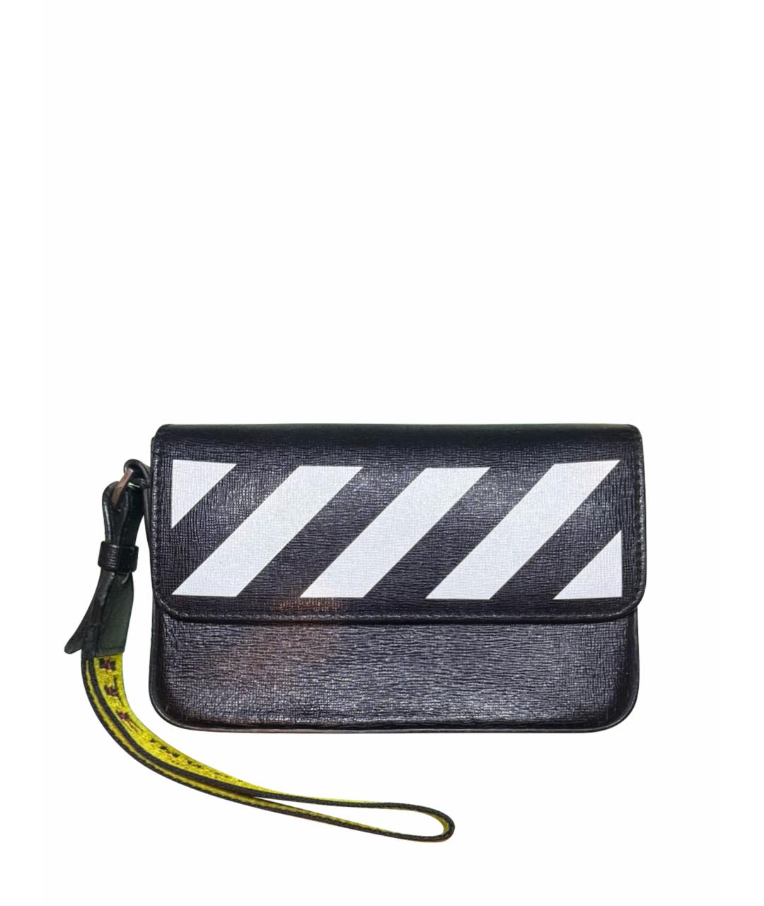 OFF-WHITE Черная кожаная барсетка, фото 1