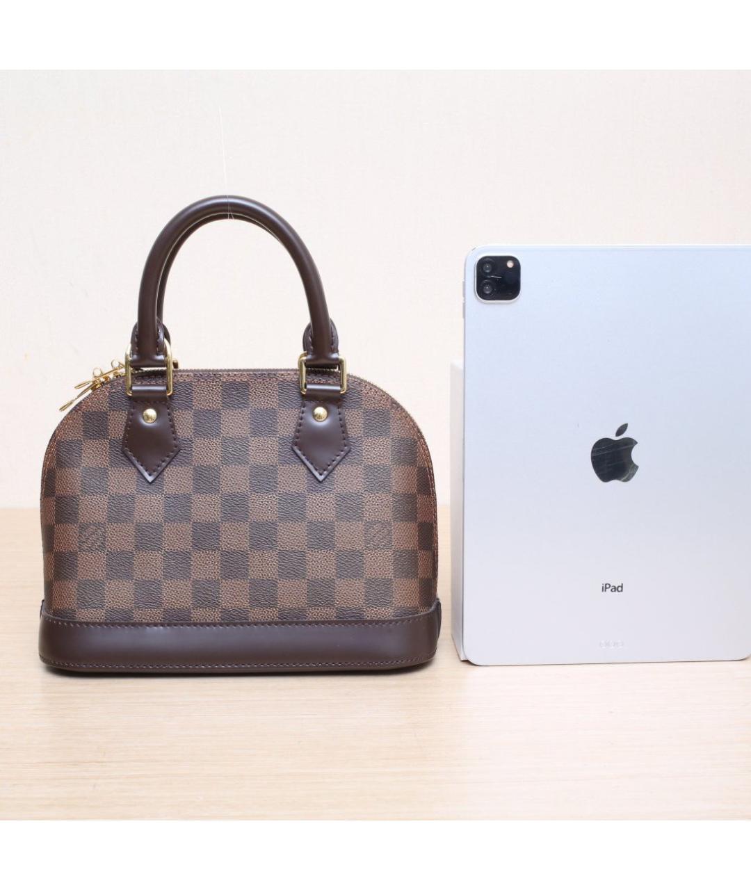 LOUIS VUITTON Коричневая кожаная сумка через плечо, фото 6