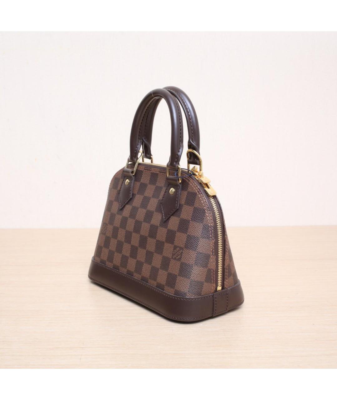 LOUIS VUITTON Коричневая кожаная сумка через плечо, фото 4