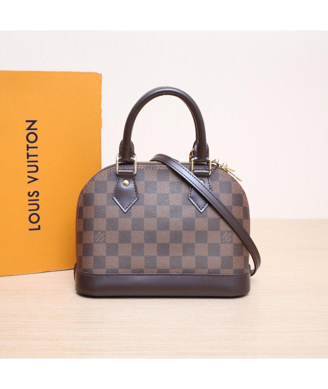 LOUIS VUITTON Коричневая кожаная сумка через плечо, фото 2